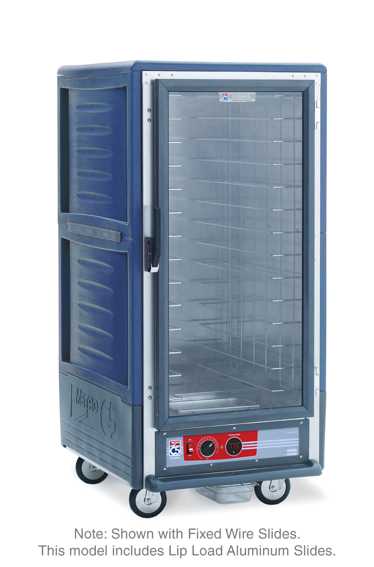 Metro C537-HFC-L-BUA C5 3 Series Insulated Holding Cabinet, 3/4 Height, Full Length Clear Door, Lip Load Aluminum Slides, 120V, 60Hz, 2000W, Blue