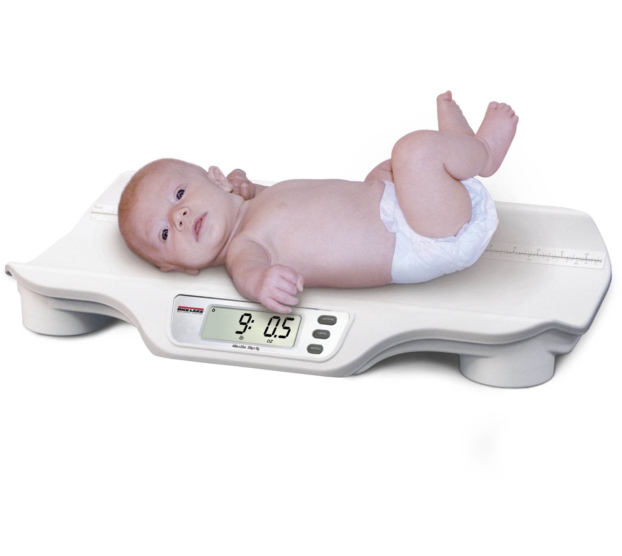 Rice Lake 112571 44lb x 0.5oz (20kg x 10g), RL-DBS Digital Baby Scale with Adapter and Batteries with 2 years Warranty