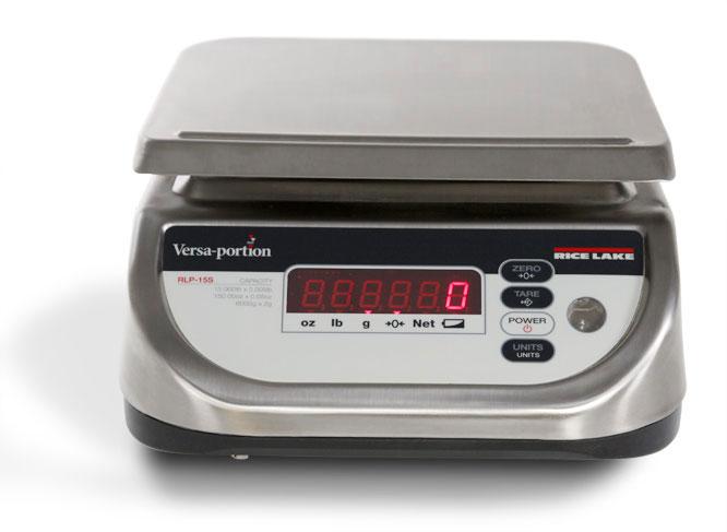 Rice Lake 129823 3 kg x 1 g, RLP-3SM Versa-Portion Bench Scale, 110-230 VAC, Autoranging Power Supply, Euro Plug with 1 year Warranty