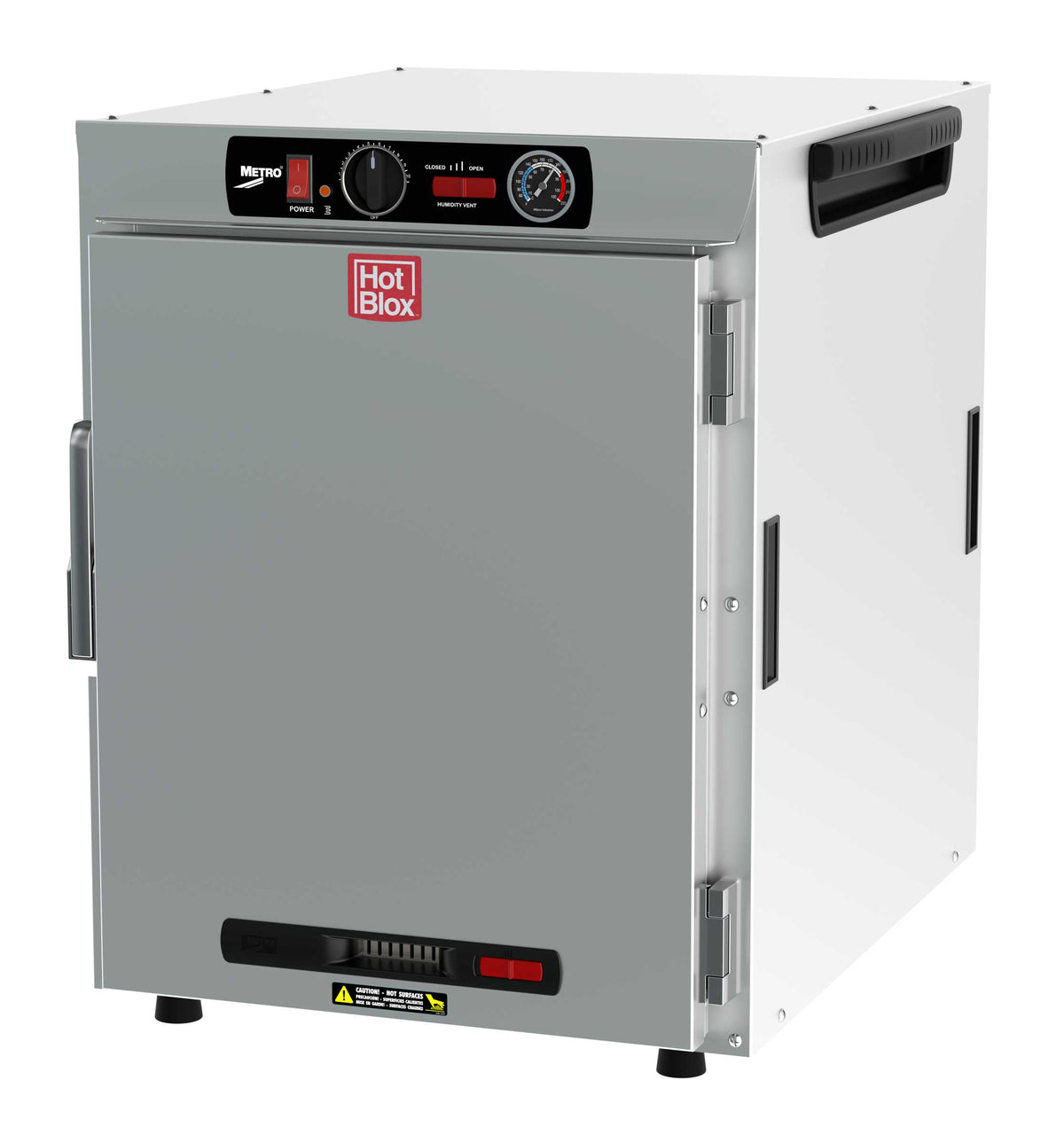 Metro HBCW8-AS-CT HotBlox Wide 8-Pan Insulated Countertop/Stacking Holding Cabinet with Solid Door, Analog Controller, 120V, 60Hz, 875W, NEMA 5-15P