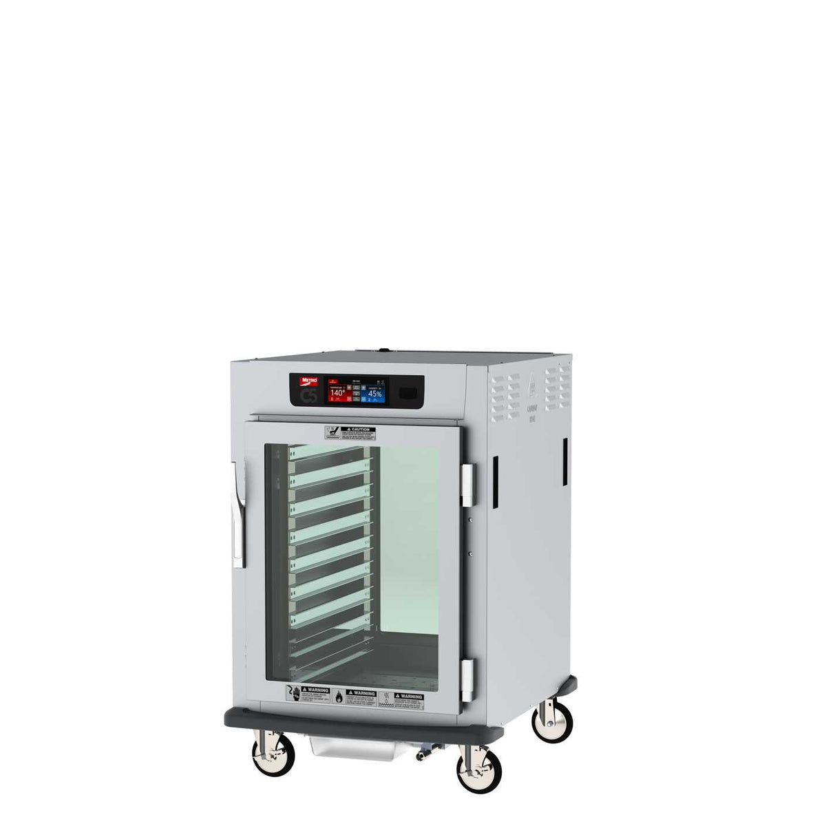 Metro C595L-SFC-LPFC C5 9 Series Controlled Humidity Pass-Thru Heated Holding and Proofing Cabinet, 1/2 Height, Full Length Clear Door/Full Length Clear Door, Lip Load Aluminum Slides, 120V, 60Hz, 1440W