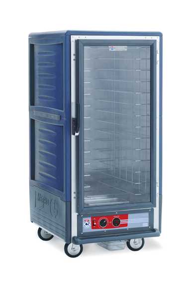 Metro C537-HLFC-4-BUA C5 3 Series Insulated Holding Cabinet, 3/4 Height, Full Length Clear Door, Fixed Wire Slides, 120V, 60Hz, 1440W, Blue