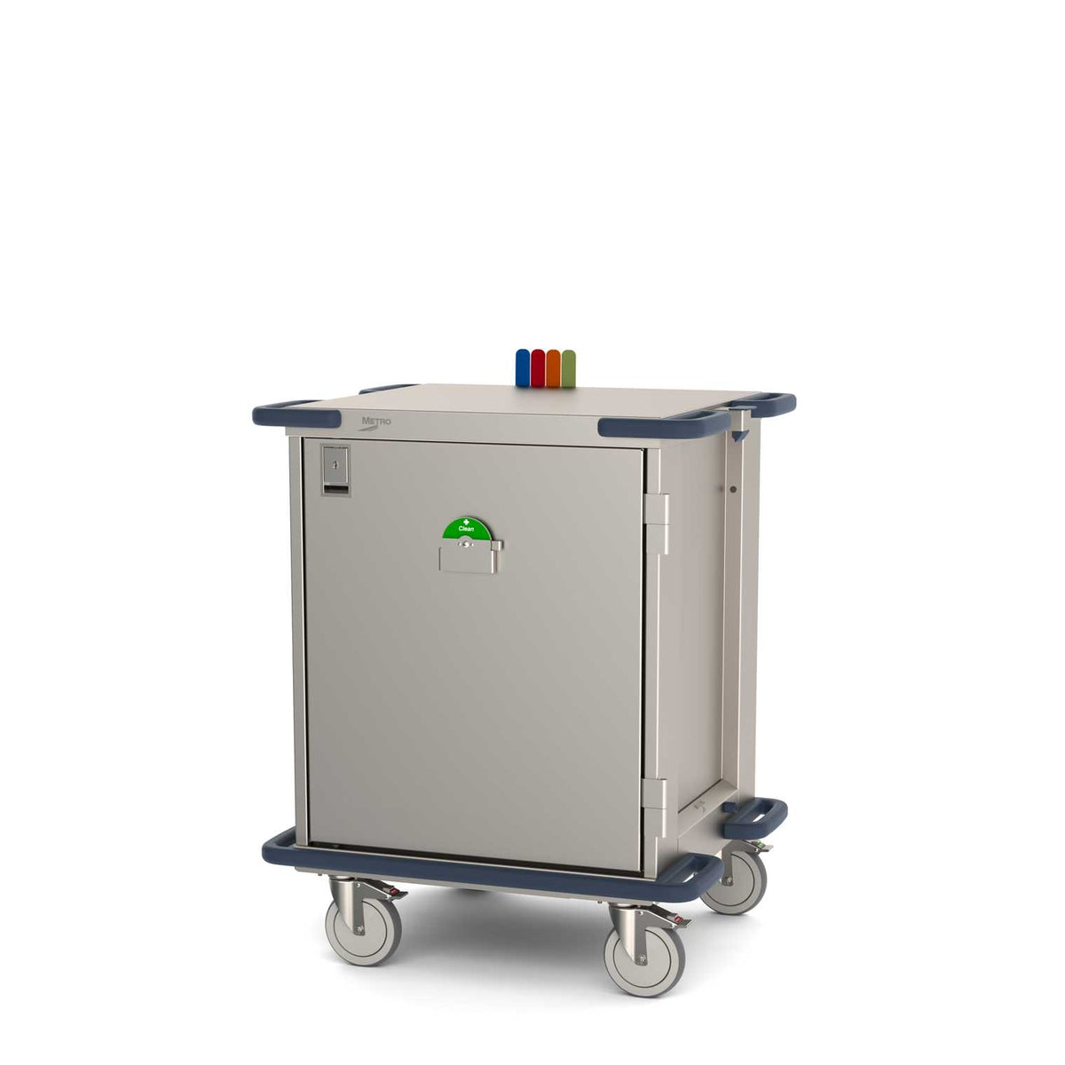 عربة Metro CaseVue CV24LS-NBF-W1 الجراحية مع باب صلب وأعلام ملونة ورف سلكي قابل للسحب، 33.5 بوصة عرضًا × 28 بوصة عمقًا × 40.625 بوصة ارتفاعًا