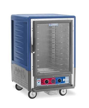 Metro C535-CXFC-U-BU C5 3 Series Insulated Holding/Proofing Cabinet, 1/2 Height, Full Length Clear Door, Universal Wire Slides, 220-240V, 50/60Hz, 1681-2000W, Blue