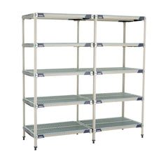 MetroMax i 5AX537GX3 5-Shelf Plastic Industrial Shelving Add-On Unit, 24" x 36" x 74"