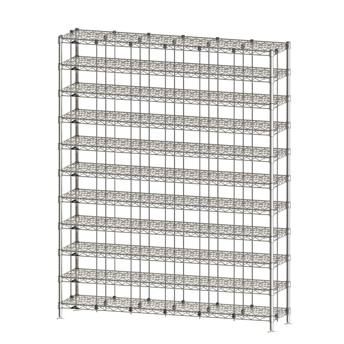 Metro CRLS16NSBS Gowning Room Bootie and Shoe Rack, 14" W x 60" L x 74" H