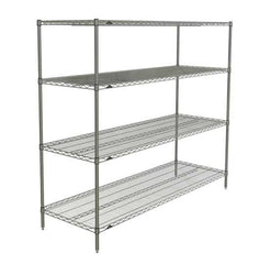 Metro N576BR Super Erecta 4-Shelf Industrial Wire Shelving Starter Unit, Brite, 24" x 72" x 63"