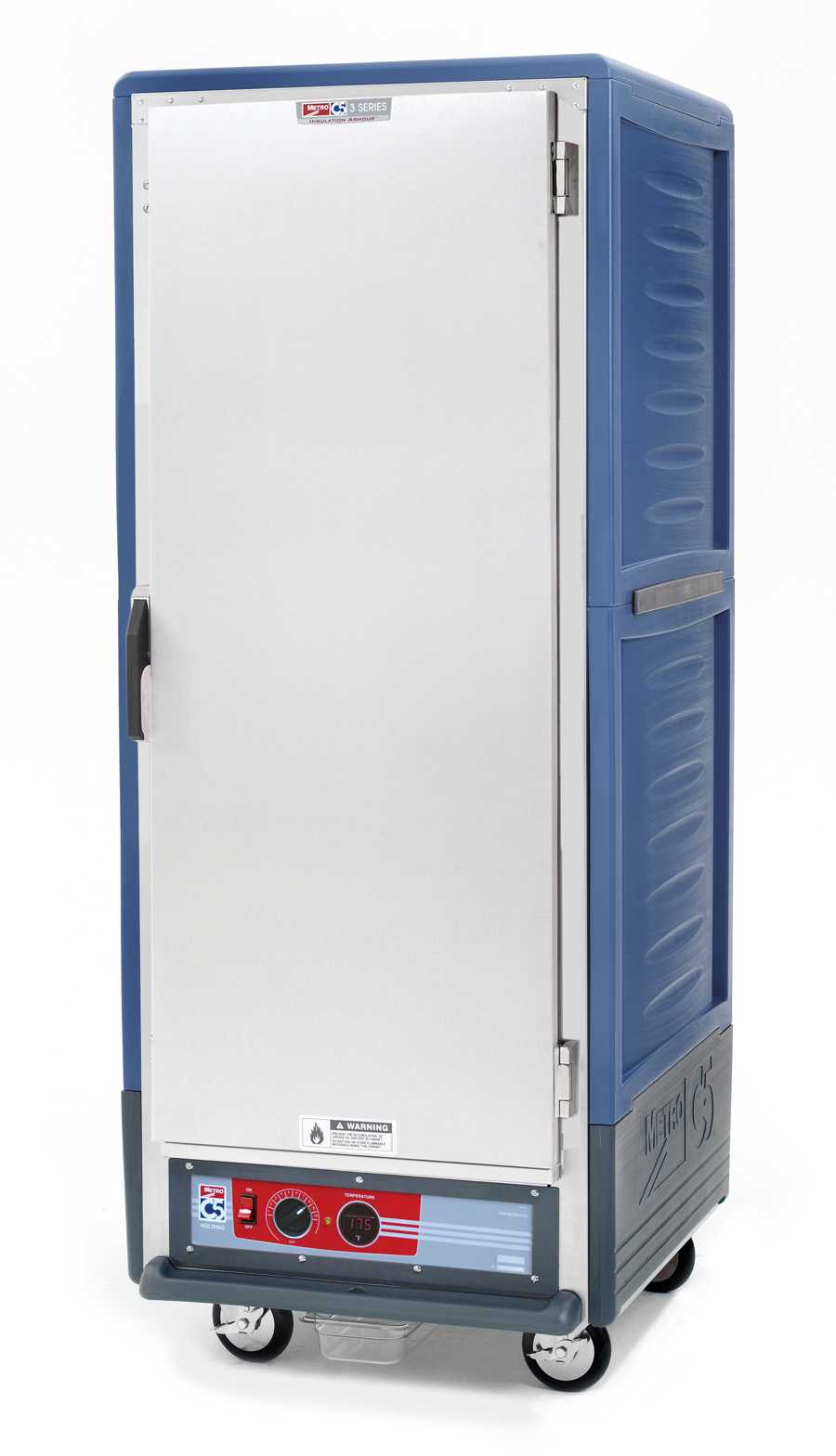 Metro C539-HFS-4-BU C5 3 Series Insulated Holding Cabinet, Full Height, Full Length Solid Door, Fixed Wire Slides, 120V, 60Hz, 2000W, Blue