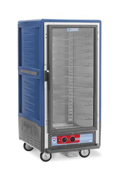 Metro C537-HFC-U-BUA C5 3 Series Insulated Holding Cabinet, 3/4 Height, Full Length Clear Door, Universal Wire Slides, 120V, 60Hz, 2000W, Blue