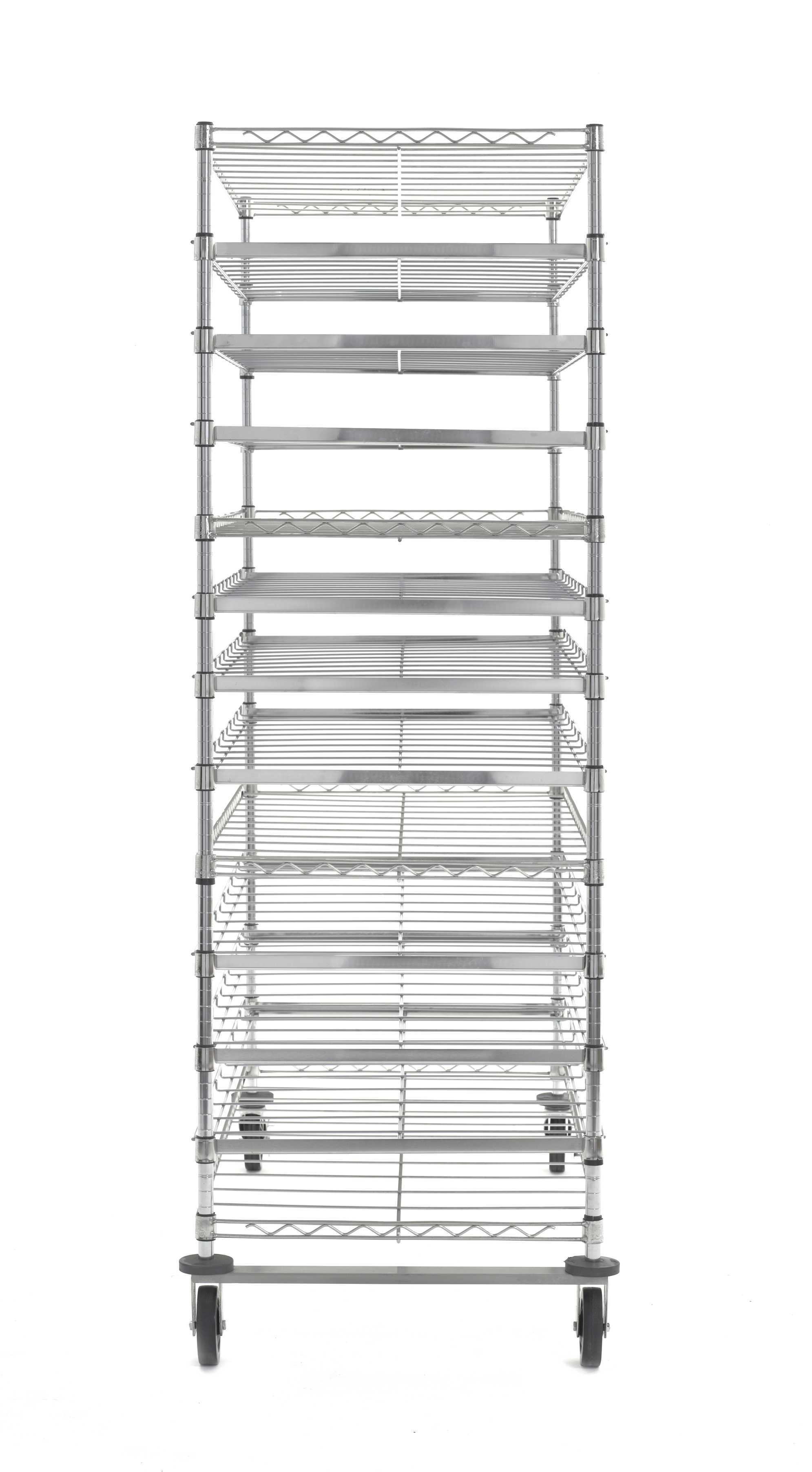 رف تجفيف متنقل من Super Erecta CB13MDR266080S مكون من 13 طبقة، مصنوع من الفولاذ المقاوم للصدأ، 26 بوصة × 60 بوصة × 80 بوصة