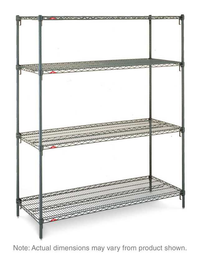 وحدة البدء Metro Super Adjustable Super Erecta A466K3 ذات الأرفف السلكية الصناعية المكونة من 4 أرفف، Metroseal Green Epoxy، 21 بوصة × 60 بوصة × 63 بوصة