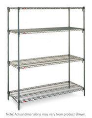 وحدة البدء Metro Super Adjustable Super Erecta A466K3 ذات الأرفف السلكية الصناعية المكونة من 4 أرفف، Metroseal Green Epoxy، 21 بوصة × 60 بوصة × 63 بوصة