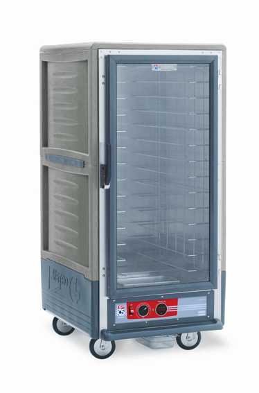 Metro C537-HFC-4-GYA C5 3 Series Insulated Holding Cabinet, 3/4 Height, Full Length Clear Door, Fixed Wire Slides, 120V, 60Hz, 2000W, Gray