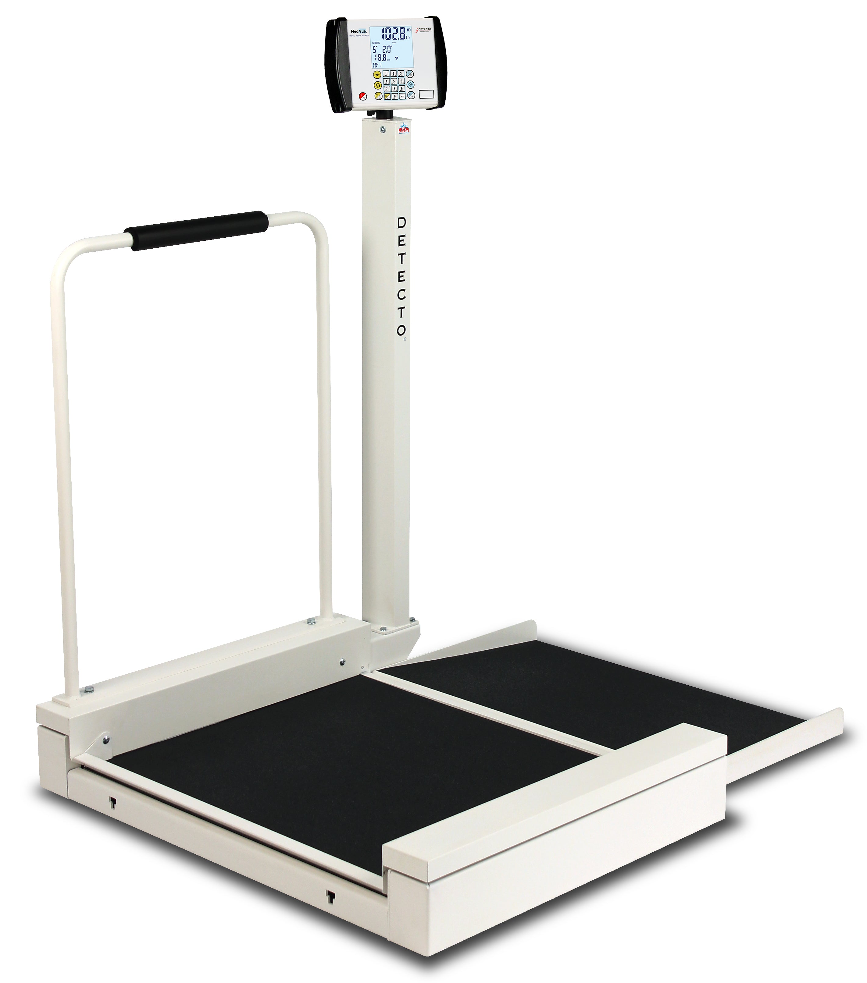 Detecto 6495 Wheelchair Scale, Stationary, Digital, 800 lb x .2 lb / 360 kg x .1 kg