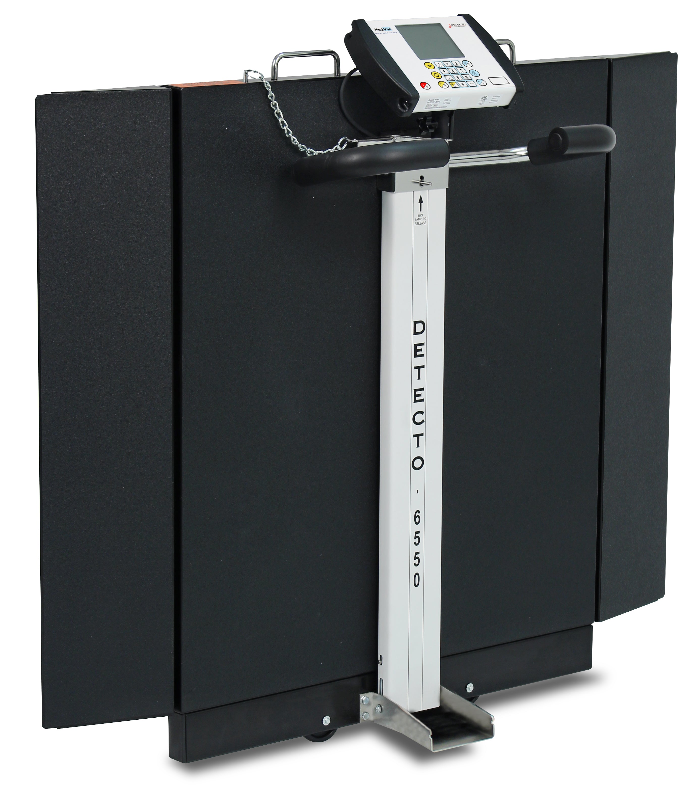 Detecto 6550-C Wheelchair Scale, Portable, Digital, Folding Column, 1000 lb x .2 lb / 450 kg x .1 kg, BT / WiFi