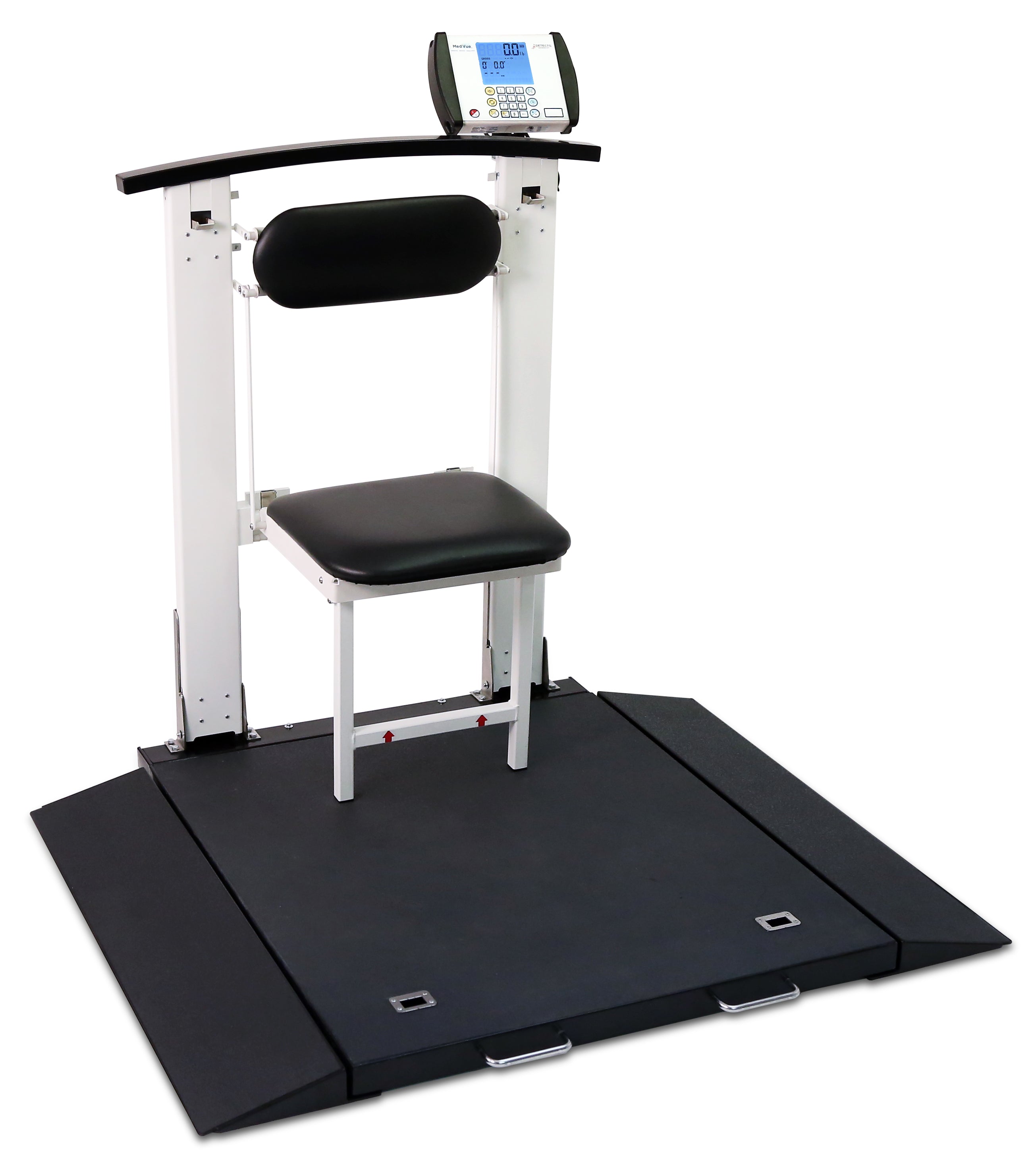 Detecto 6570 Wheelchair Scale, Portable, Digital, Folding Column & Seat, 1000 lb x .2 lb / 450 kg x .1 kg