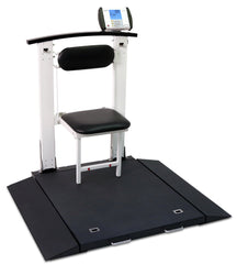 Detecto 6570-AC Wheelchair Scale, Portable, Folding Column & Seat, 1000 lb x .2 lb / 450 kg x .1 kg W/AC Adapter