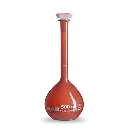 BrandTech NEW! Volumetric Flask, UV-Protect, Class A