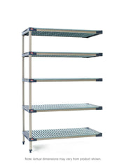 MetroMax 4 5AX547G4 5-Shelf Plastic Industrial Shelving Add-On Unit, 24" x 42" x 74"