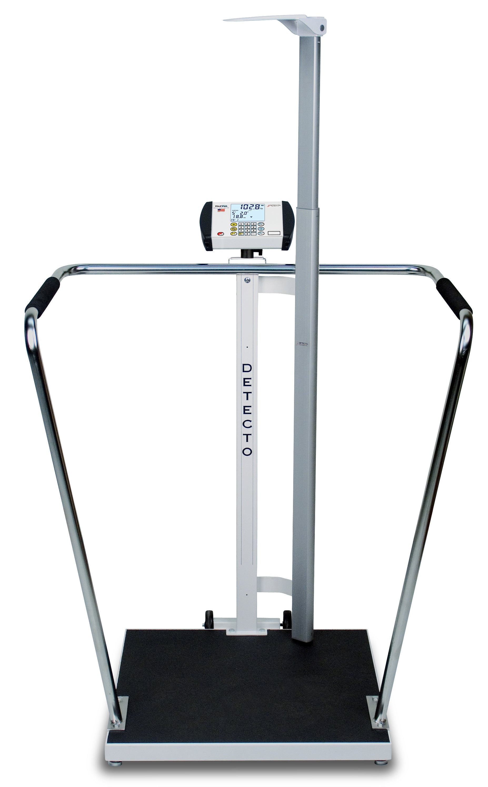 Detecto 6857DHR-C-AC Bariatric Scale, Digital, 1000lb x .2lb /450kg x .1kg, 24" x 24" Platform, DHR, BT/WiFi, AC Adapter