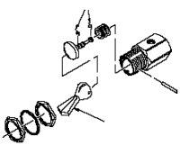 DCI 7812 Toggle Cartridge Valve, Momentary, 3-Way, Normally Closed, Black