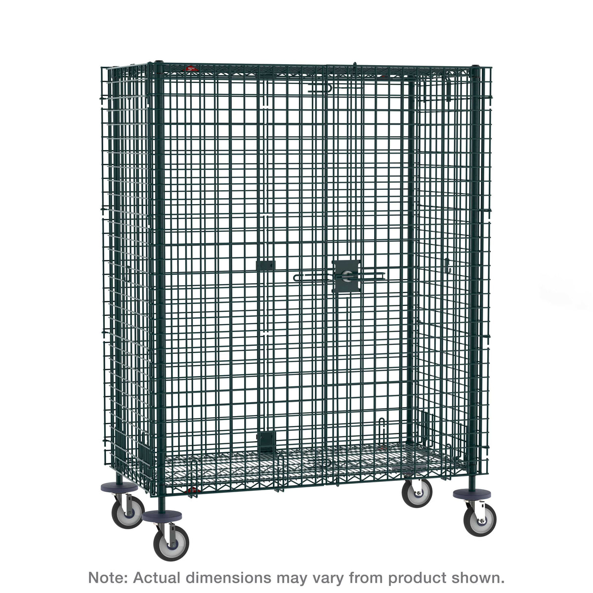 Metro SEC56DK3 Super Erecta Mobile Security Shelving Unit, Metroseal Green Epoxy, 27.25" x 65" x 67.9375"