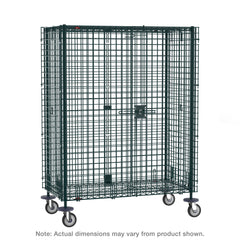 Metro SEC56DK3 Super Erecta Mobile Security Shelving Unit, Metroseal Green Epoxy, 27.25" x 65" x 67.9375"