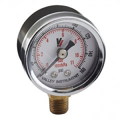 DCI 7290 Pressure Gauge 1 1/2" Round 0-160 PSI Bottom Mount