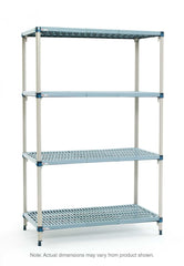 MetroMax Q MQ-187274G-S-4 4-Shelf Plastic Industrial Shelving Starter Unit, 18" x 72" x 74"