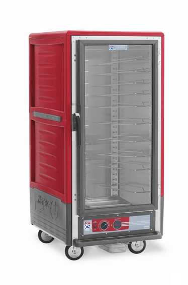 Metro C537-HLFC-UA C5 3 Series Insulated Holding Cabinet, 3/4 Height, Full Length Clear Door, Universal Wire Slides, 120V, 60Hz, 1440W, Red