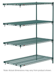 وحدة إضافية من Metro Super Adjustable Super Erecta AA546K3 ذات 4 رفوف سلكية صناعية، Metroseal Green Epoxy، 24 بوصة × 42 بوصة × 63 بوصة