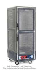 Metro C539-MXDC-L-GYA C5 3 Series Insulated Moisture Heated Holding/Proofing Cabinet, Full Height, Dutch Clear Doors, Lip Load Aluminum Slides, 220-240V, 50/60Hz, 1681-2000W, Gray