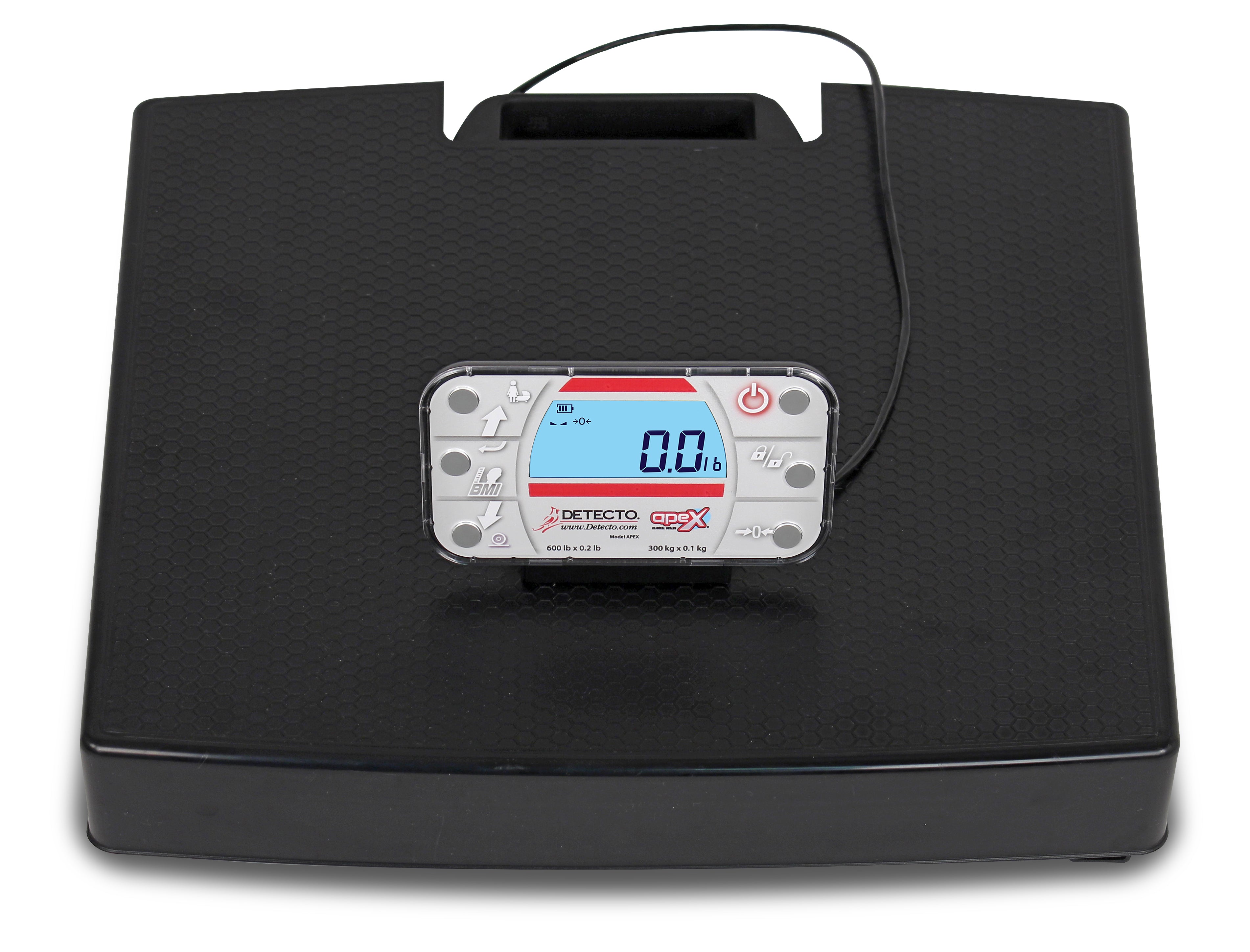 Detecto APEX-RI-C APEX Portable Scale, Remote Indicator, Carrying Handle, 600 lb x 0.2 lb / 300 kg x 0.1 kg, BT / WiFi