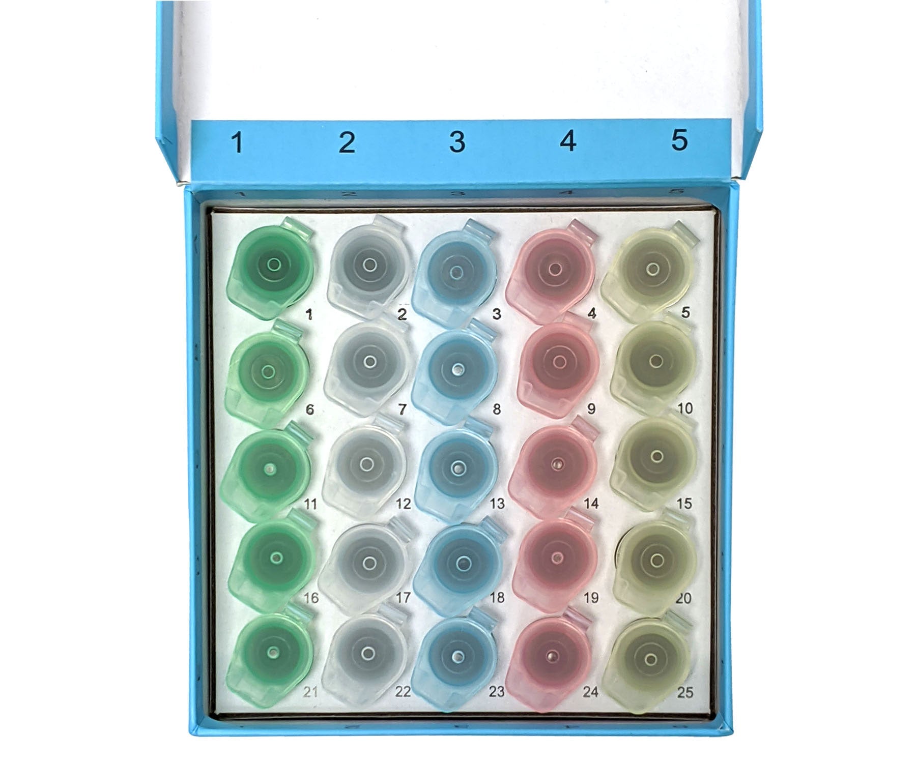 MTC Bio C2580-25، صندوق تجميد من الورق المقوى بغطاء مفصلي، مقاس 3 بوصات، مع ملحق لـ 25 أنبوبًا كبيرًا سعة 5 مل، مقاس 5.25 × 5.25 × 3 بوصات، 5/عبوة