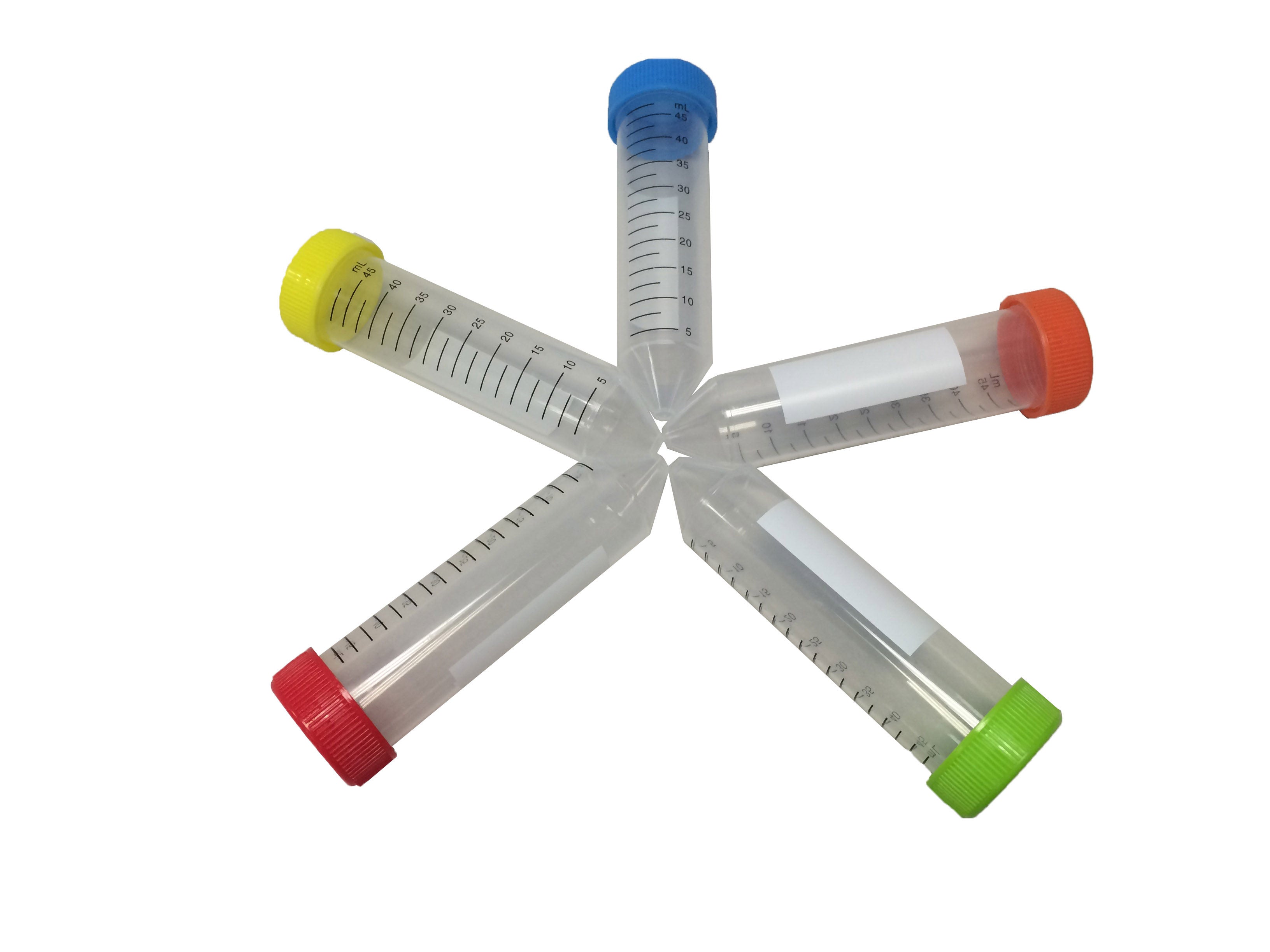 MTC Bio C2750, SpectraTube Centrifuge Tubes, 50ml PP (29x115mm), Flat Rainbow Screw Cap, 25/Foam Rack, 500/cs