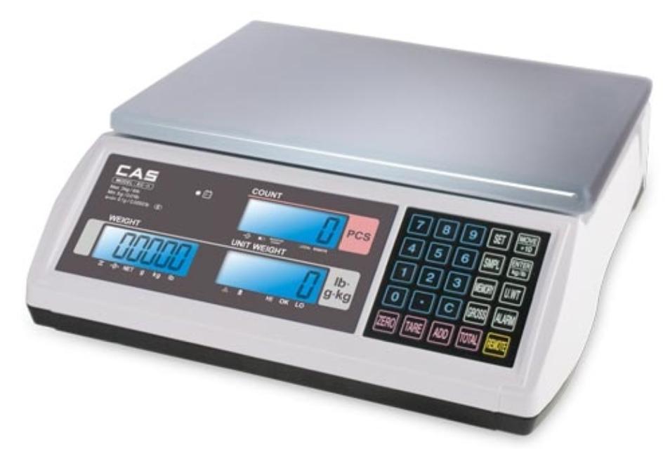 CAS HFS-410، 10,000 × 2 رطل، ميزان أرضي، 4 بوصة × 4 بوصة مع ميزان العد EC-2 - ضمان لمدة عامين