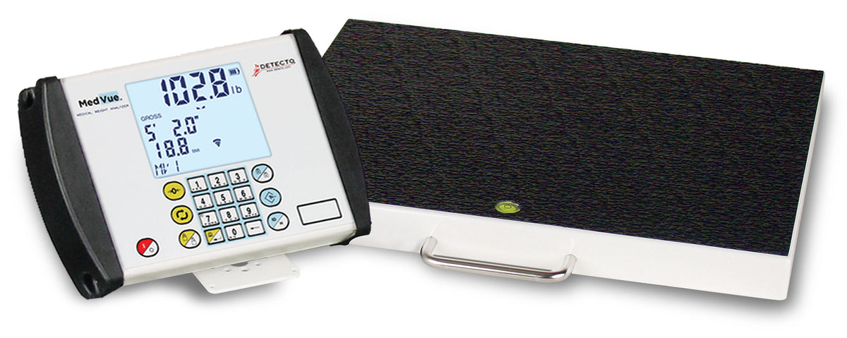 Detecto GP-600-MV1-C-AC Digital Portable Healthcare Scale, 600 lb x .2 lb / 270 kg x .1 kg, BT / WiFi, AC Adaptor