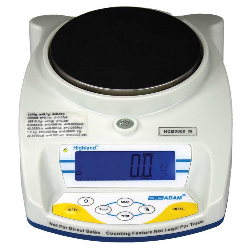 Adam Equipment HCB 3001aM 3000g, d=0.5g e=0.5g, Highland Approved Portable Precision Balance - 24 Month Warranty