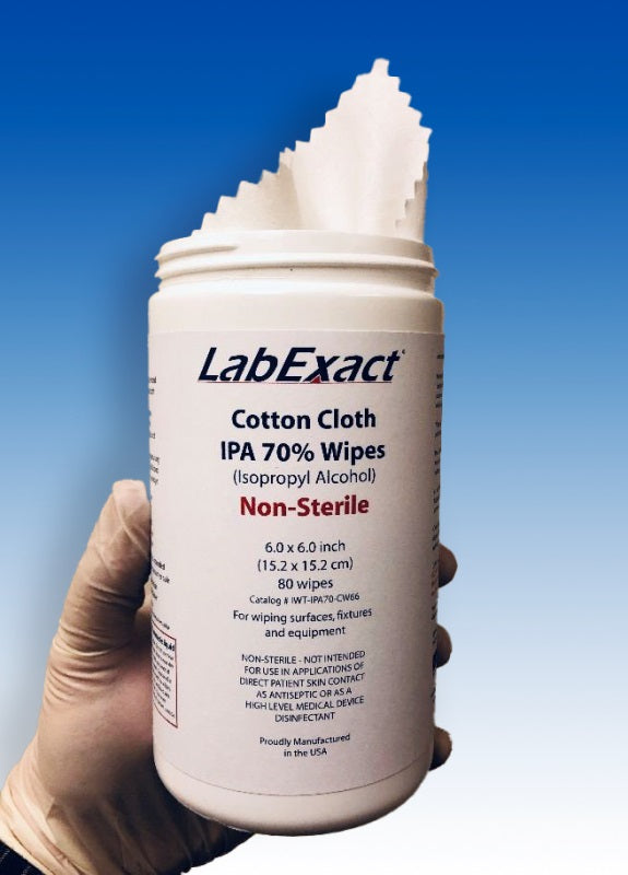 Tremont IWT-IPA70-CW66-B Disinfectant Wipes, Cotton Cloth, Non-Sterile, 70% Isopropyl Alcohol, 6x6inch, Half Pallet of 22 Cases, 132 units, 80ct Cannister