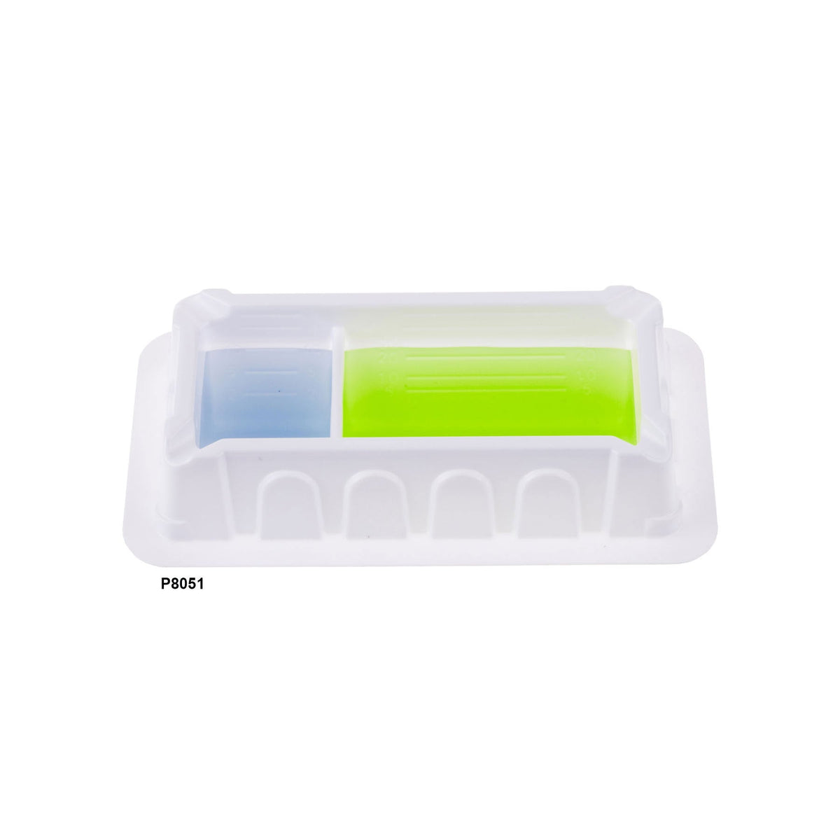 MTC Bio P8051-5S, Solution Reservoir, Divided, 50ml Sterile, 5/Sterile Bag, 200/cs