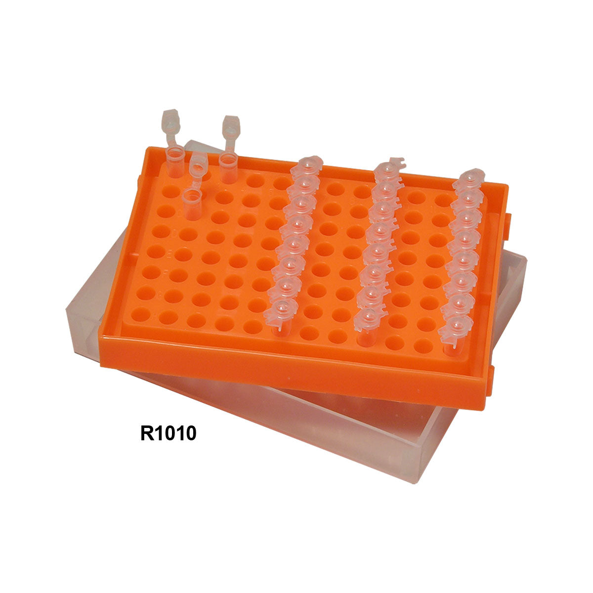 MTC Bio R1010، رف، PCR، 96 × 0.2 مل، مع غطاء، برتقالي، 5/عبوة