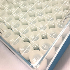MTC Bio R2100, Cryo Storage Box, 100 Place (10 x 10), Polycarbonate, with Hinged Lid, 5/pk