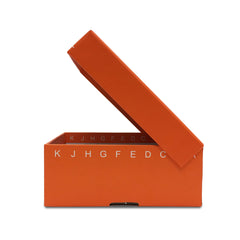 MTC Bio R2700-O, Fliptop Carboard Freezer Box with Attached Hinged Lid, 100-Place, Orange, 5/pk