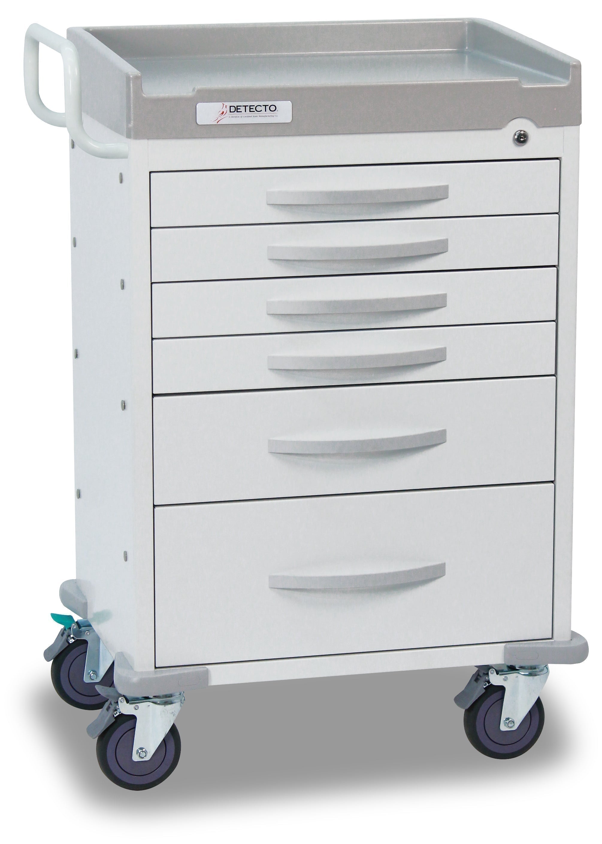 Detecto RC33669WHT RESCUE Medical Cart, White, 5 Drawers