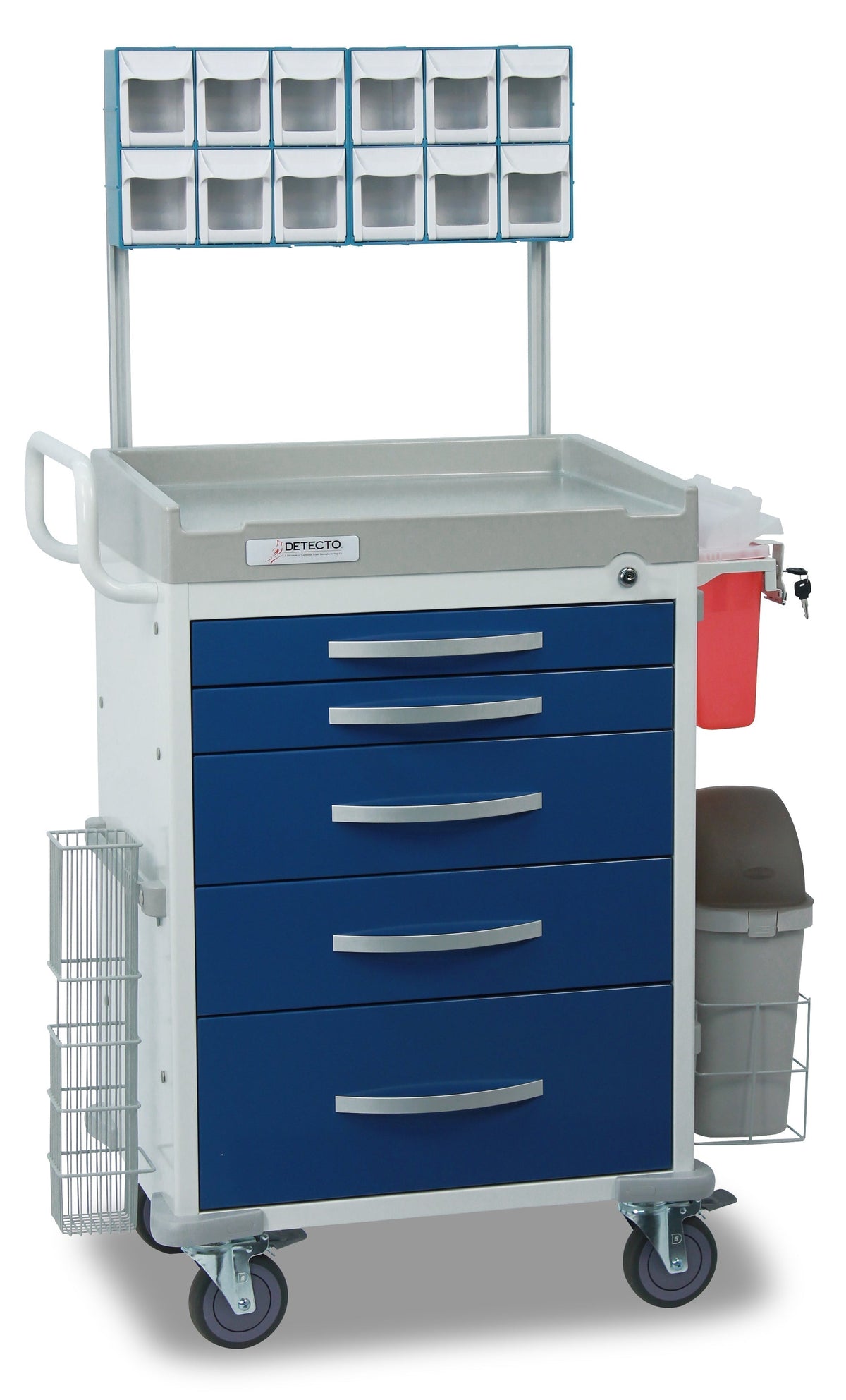 Detecto RC33669BLU-L Loaded RESCUE Medical Cart, Blue, 5 Drawers