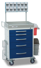 Detecto RC33669BLU-L Loaded RESCUE Medical Cart, Blue, 5 Drawers