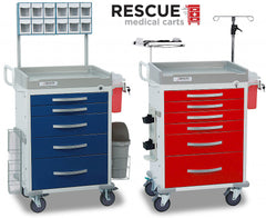 Detecto RC33669WHT RESCUE Medical Cart, White, 5 Drawers