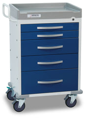 Detecto RC33669WHT RESCUE Medical Cart, White, 5 Drawers