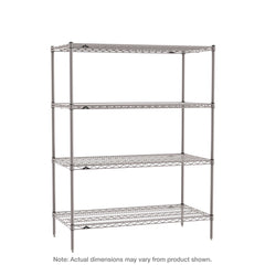 وحدة البدء Metro SE-184863K4-S-4 Super Erecta ذات الأرفف السلكية الصناعية المكونة من 4 رفوف، Metroseal Gray Epoxy، 18 بوصة × 48 بوصة × 63 بوصة