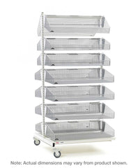 Metro QB218-M14A qwikSIGHT Mobile Double-Sided 14-Basket Shelving Add-On Unit, 18" L